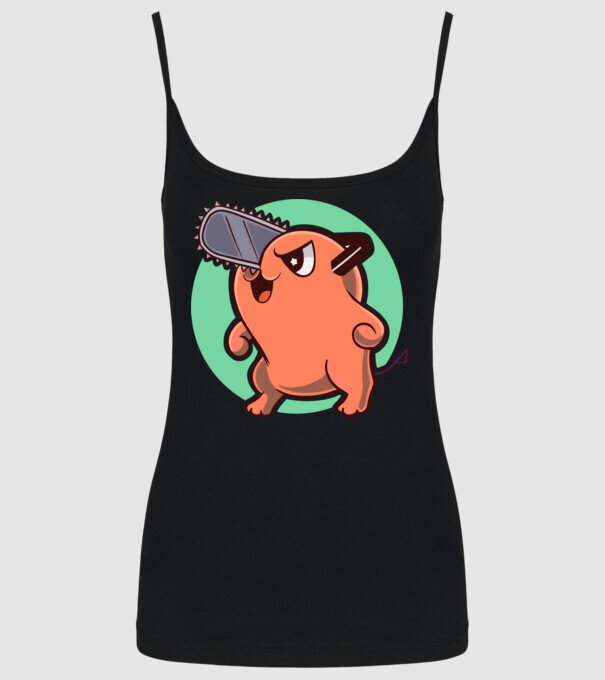 Pochita - ChainSawMan model negru pe tricou