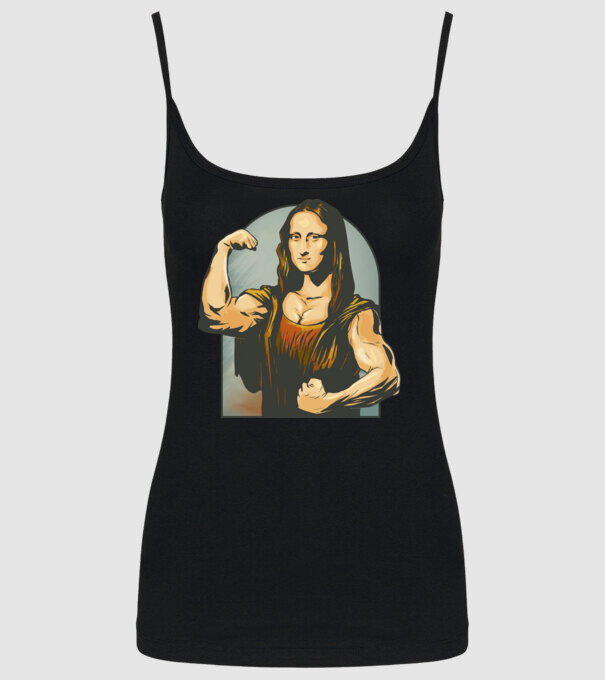 Pumped Mona model negru pe tricou