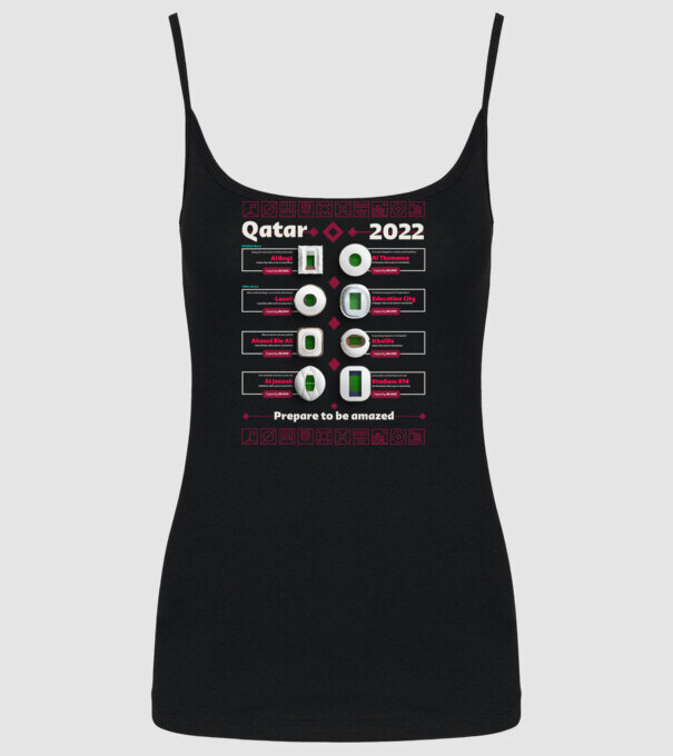 Qatar 2022 Stadiums model negru pe tricou