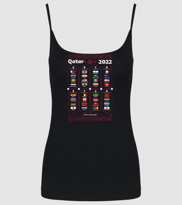 Qatar 2022 teams - groups model negru pe tricou