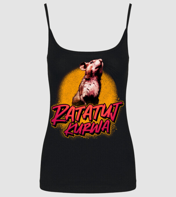 Ratatuj kurwa model negru pe tricou
