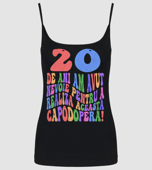 Realiza această capodoperă 20 model negru pe tricou