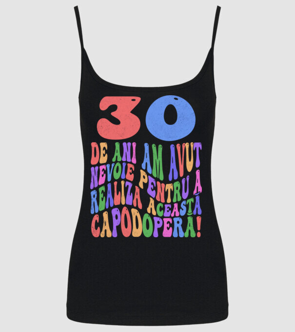 Realiza această capodoperă 30 model negru pe tricou