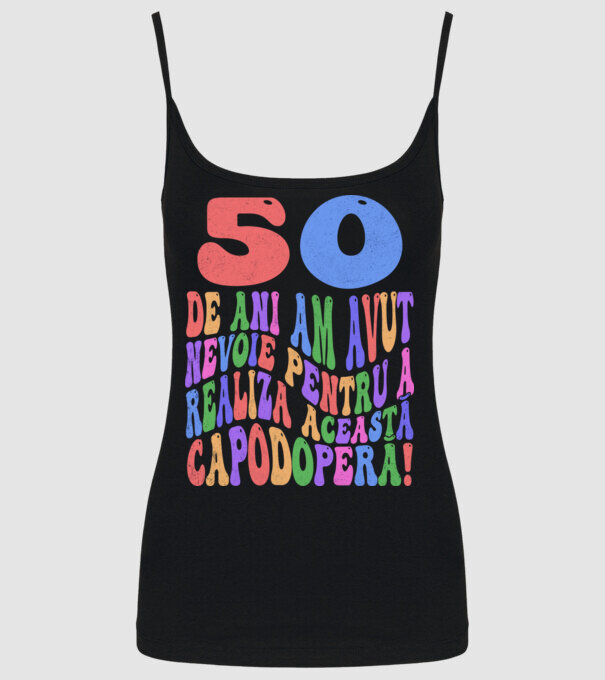 Realiza această capodoperă 50 model negru pe tricou