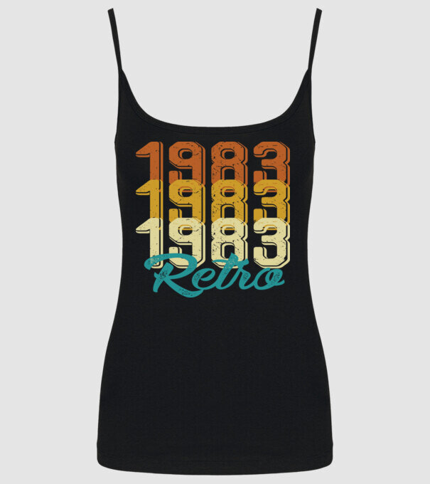 Retro 1983 model negru pe tricou