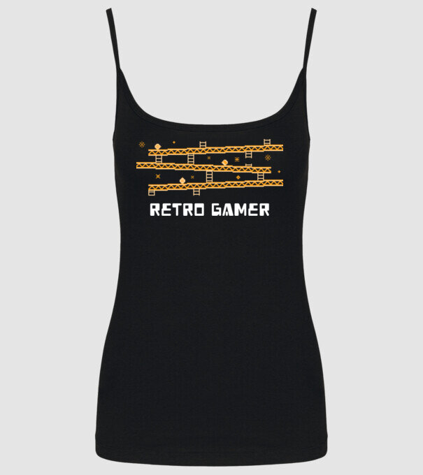 Retro gamer 2 model negru pe tricou