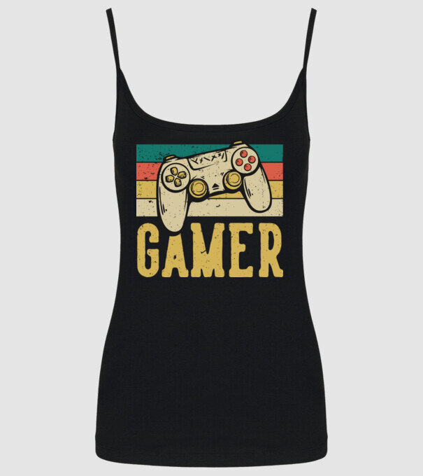 Retro gamer model negru pe tricou