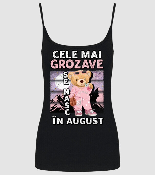RETRO teddy fetişcană AUGUST model negru pe tricou