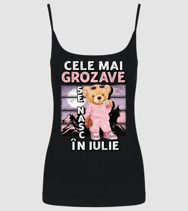 RETRO teddy fetişcană IULIE model negru pe tricou