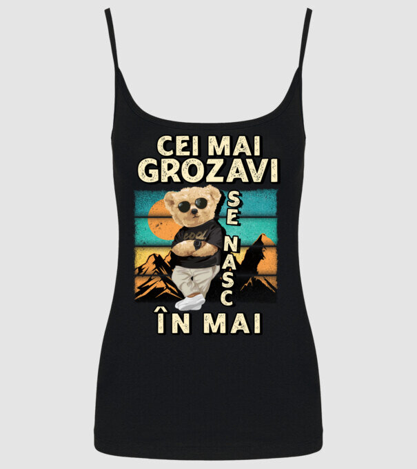 RETRO teddy MAI model negru pe tricou