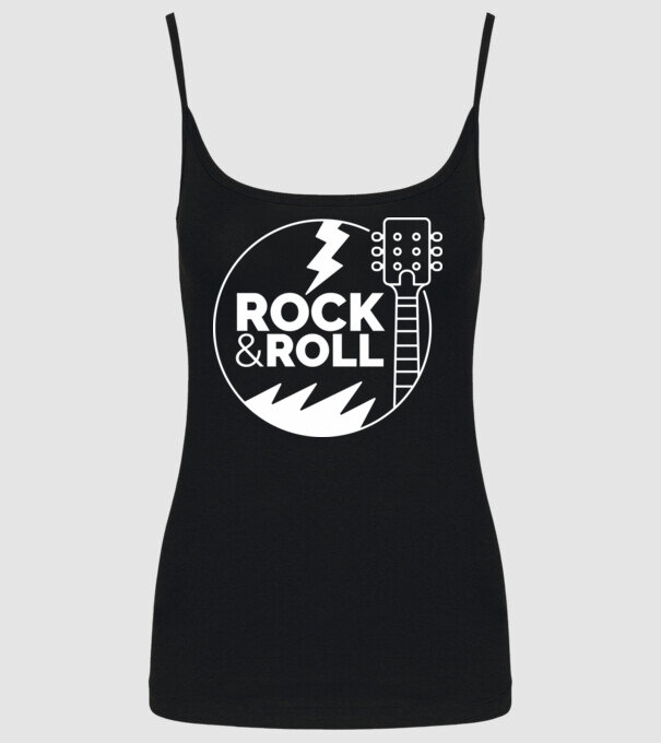Rock n roll model negru pe tricou
