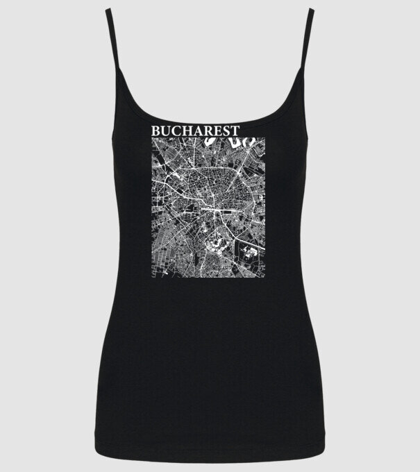 România Bucharest map model negru pe tricou