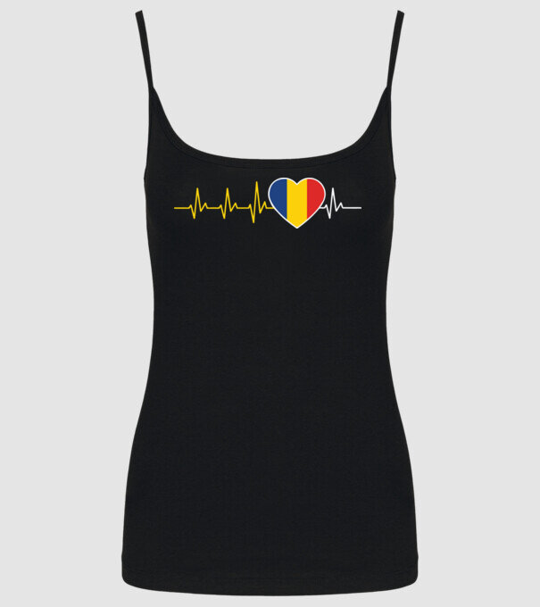 România heartbeat model negru pe tricou