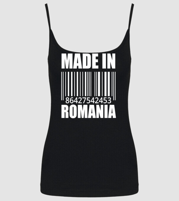 România made in model negru pe tricou