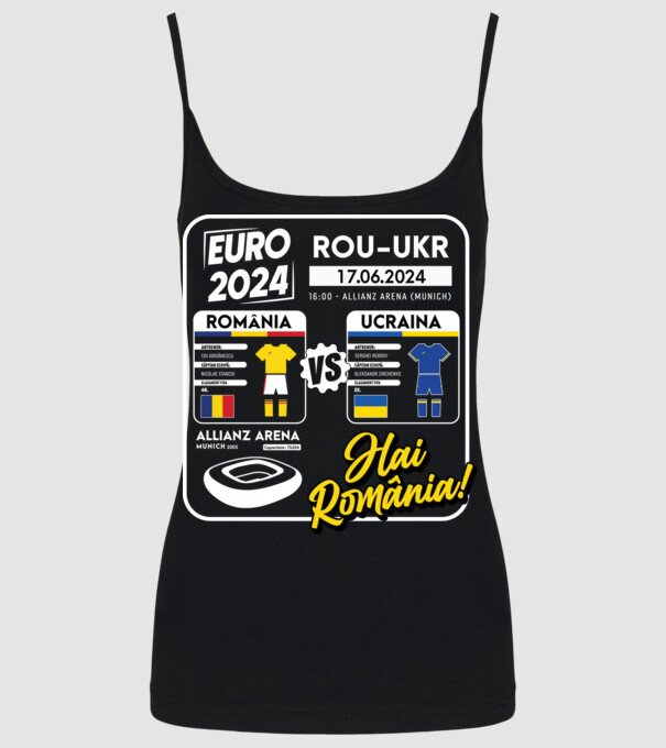 ROU-UKR euro 2024 calendar model negru pe tricou
