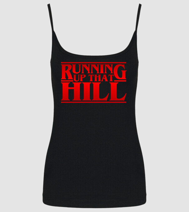 running up that hill model negru pe tricou