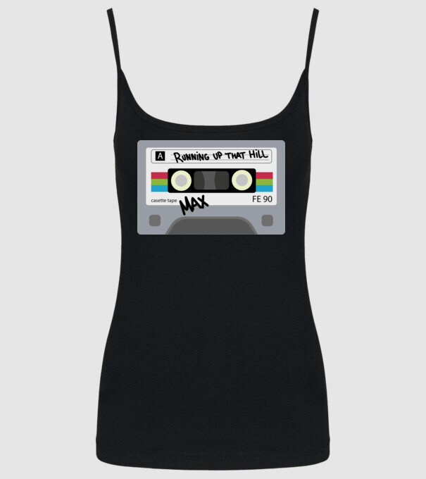 running up that hill casette model negru pe tricou