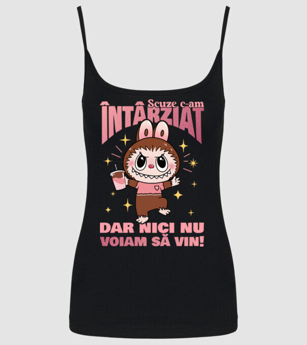 Scuze c-am întârziat model negru pe tricou