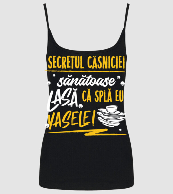Secretul căsniciei sănătoase model negru pe tricou