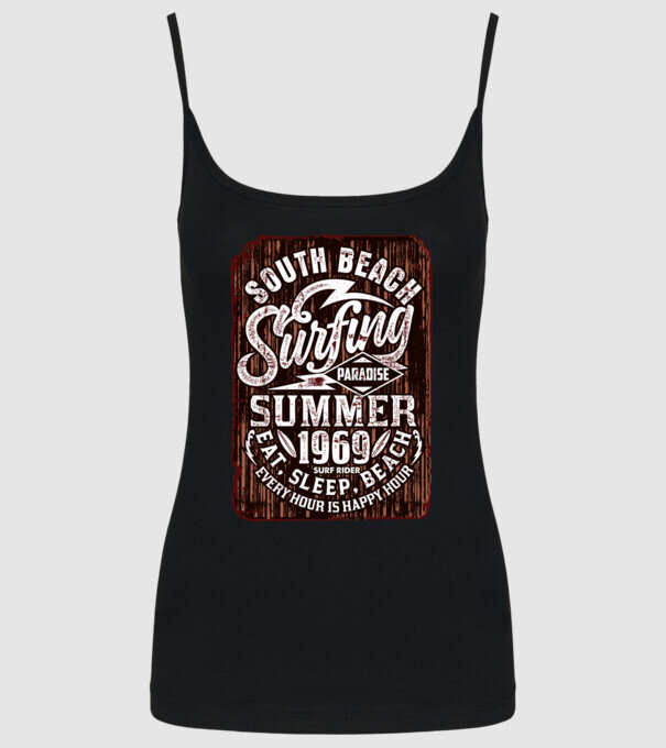 South Beach model negru pe tricou