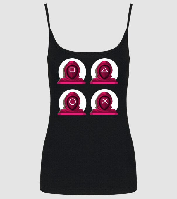 squid game characters model negru pe tricou