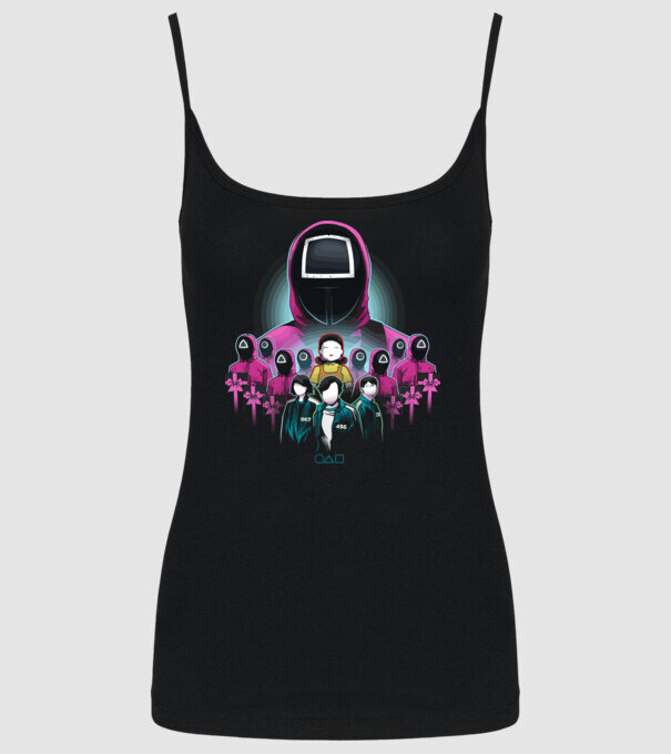 squid game crew model negru pe tricou