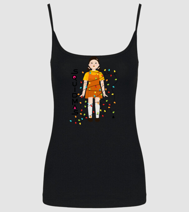 squidmas girl model negru pe tricou