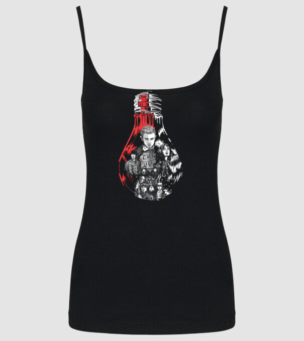 stranger things bulb model negru pe tricou