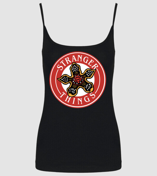 stranger things logo bucks model negru pe tricou