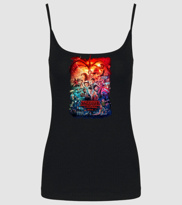stranger things tribute poster2 model negru pe tricou