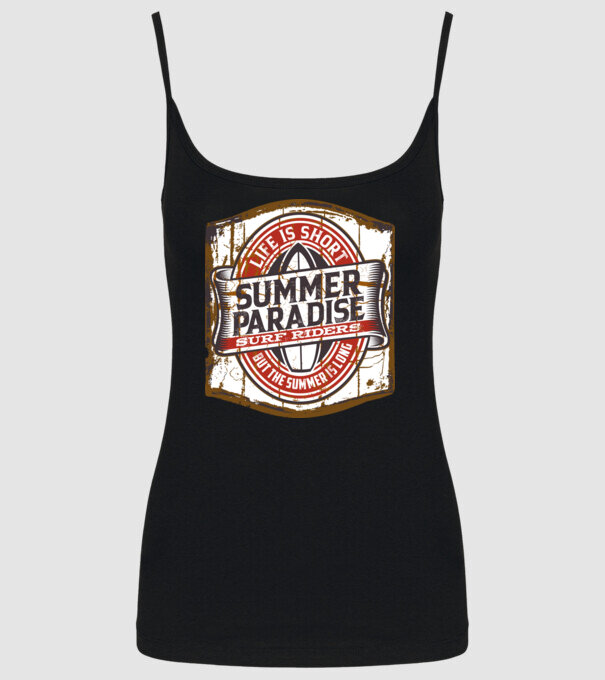 Summer Paradise model negru pe tricou