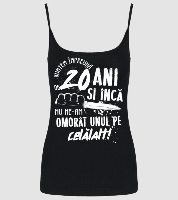 Suntem împreună de 20 ani model negru pe tricou