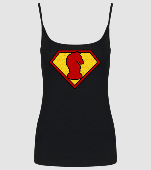 SuperChess cal de șah model negru pe tricou