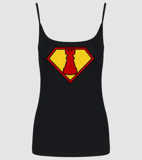 SuperChess turnul de sah model negru pe tricou