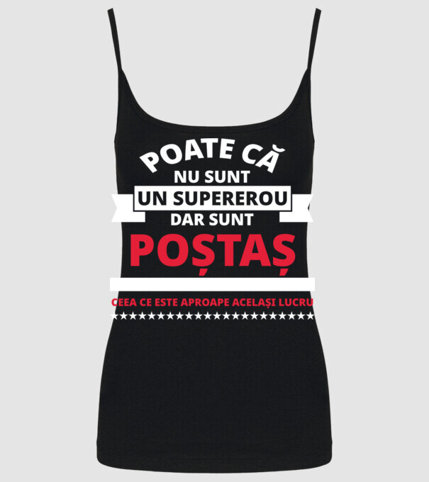 Supererou poştaş model negru pe tricou