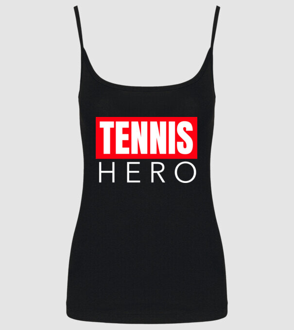 TENNIS HERO model negru pe tricou
