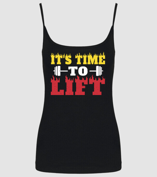 Time to lift model negru pe tricou