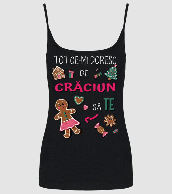 Tot ce-mi doresc de Crăciun să TE Femei Negru model negru pe tricou