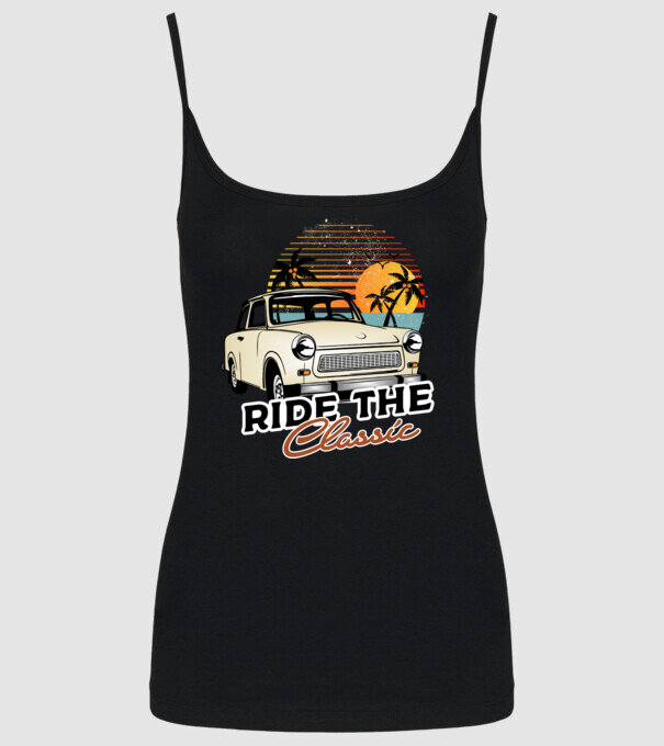 Trabant Ride The Classic model negru pe tricou