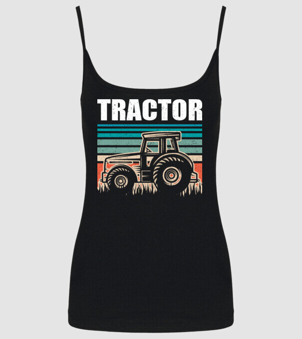 TRACTOR model negru pe tricou