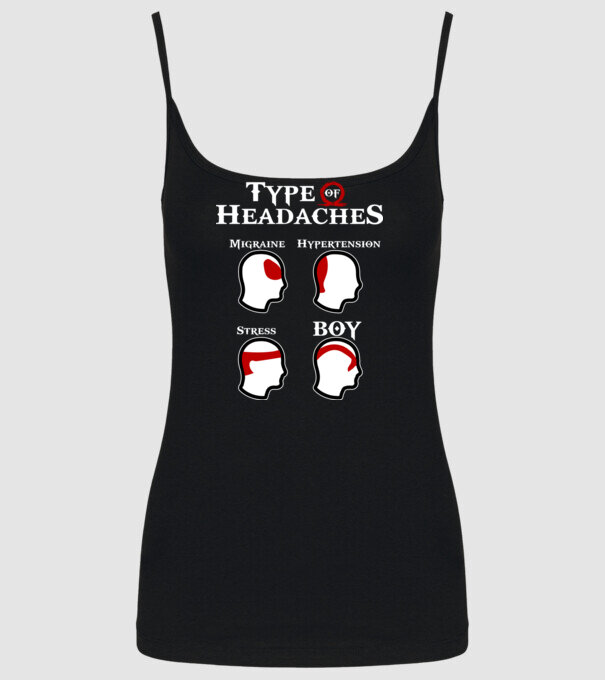 Type of Headaches - God of War model negru pe tricou