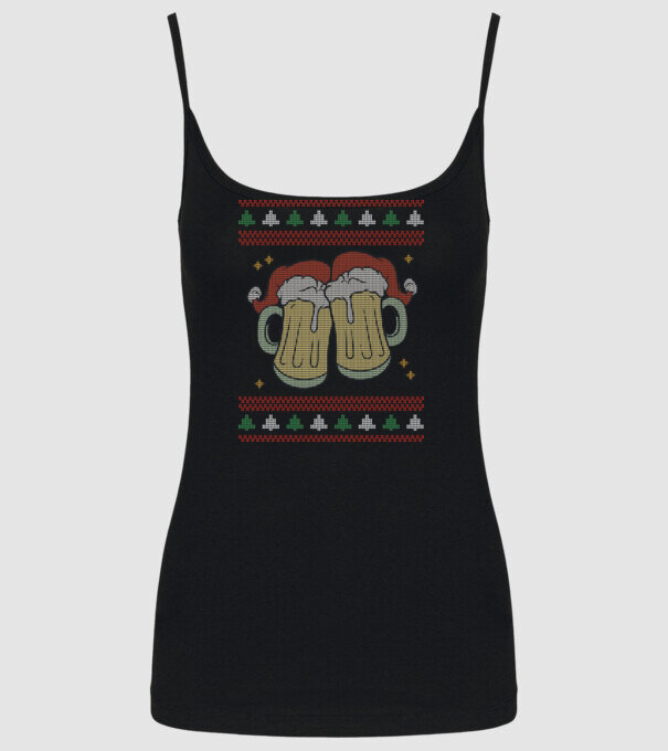 ugly sweater beers model negru pe tricou