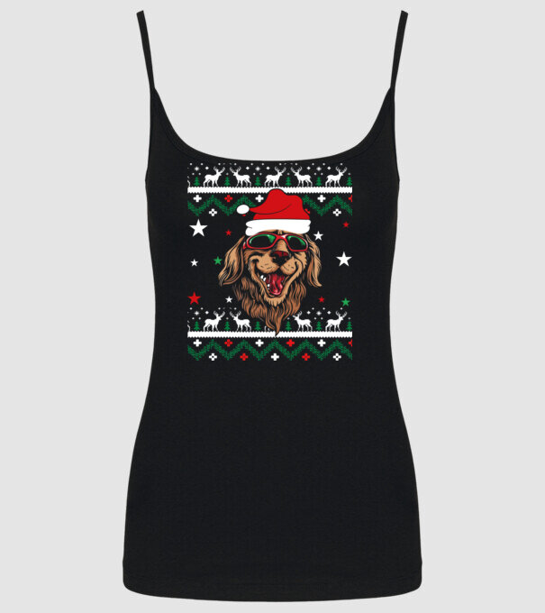 Ugly sweater dog model negru pe tricou