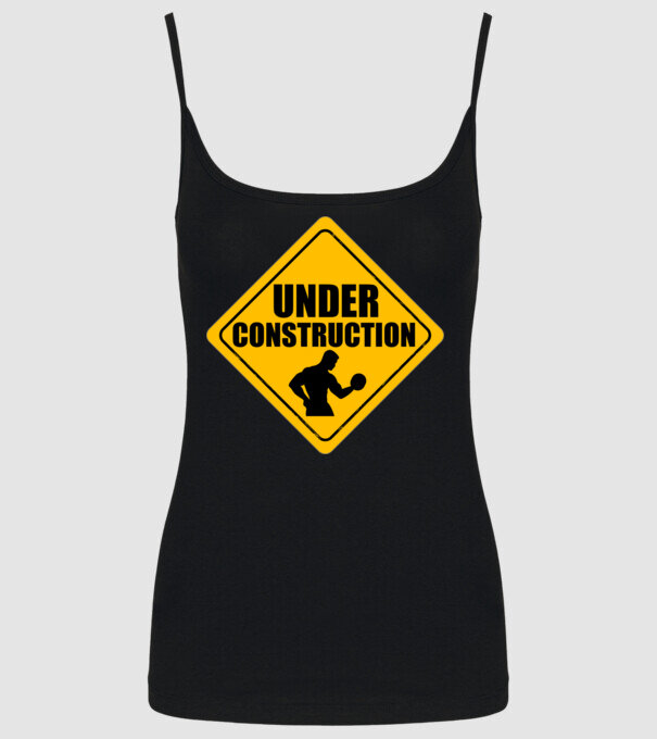 Under Construction model negru pe tricou