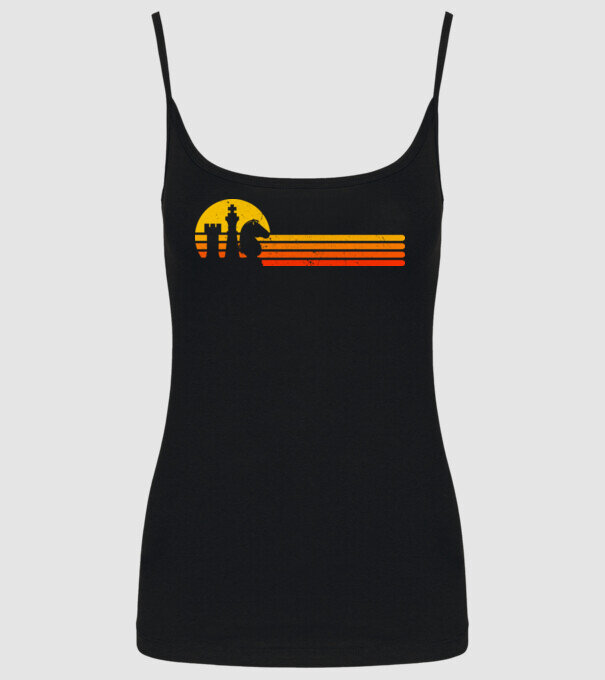 Vintage chesss sunset model negru pe tricou