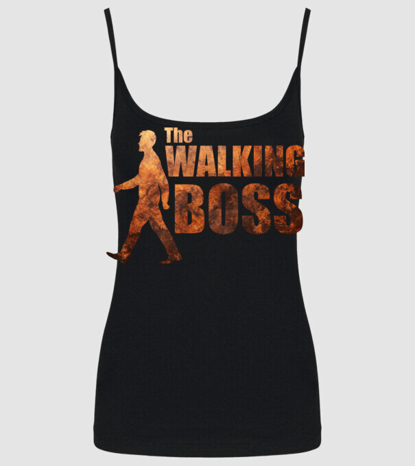 Walking boss model negru pe tricou