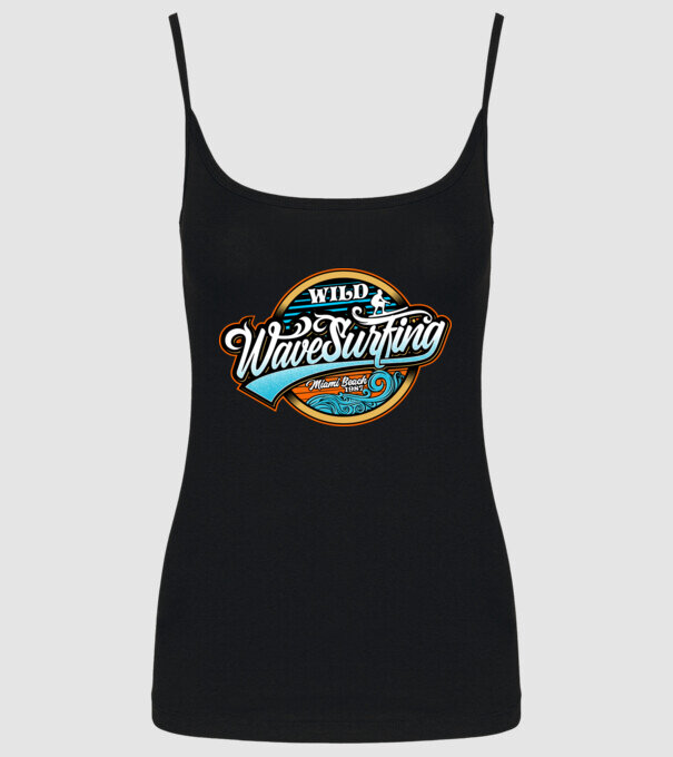 WaveSurfing model negru pe tricou