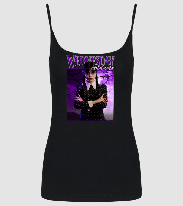 Wednesday Addams model negru pe tricou
