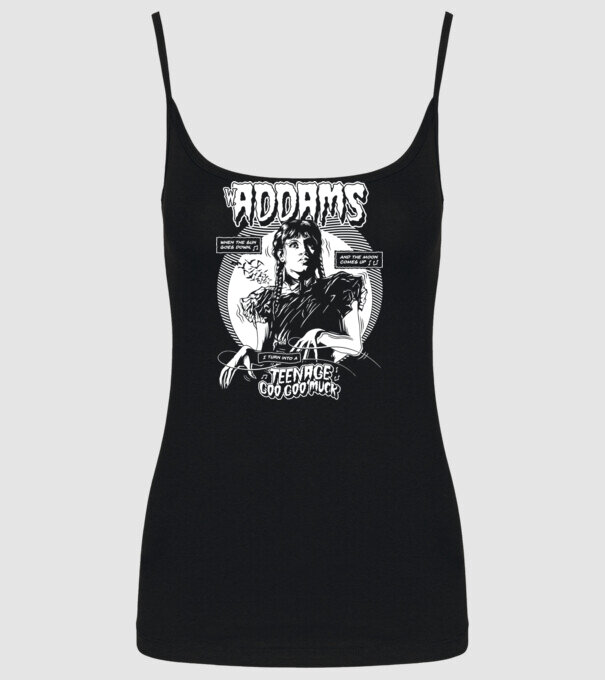 WEDNESDAY ADDAMS TEENAGE GOO GOO MUCK model negru pe tricou