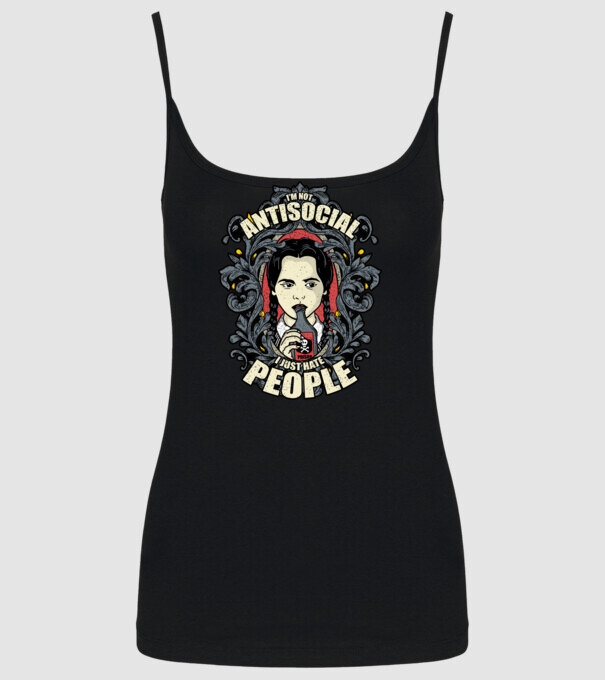 WEDNESDAY - Just hate people model negru pe tricou